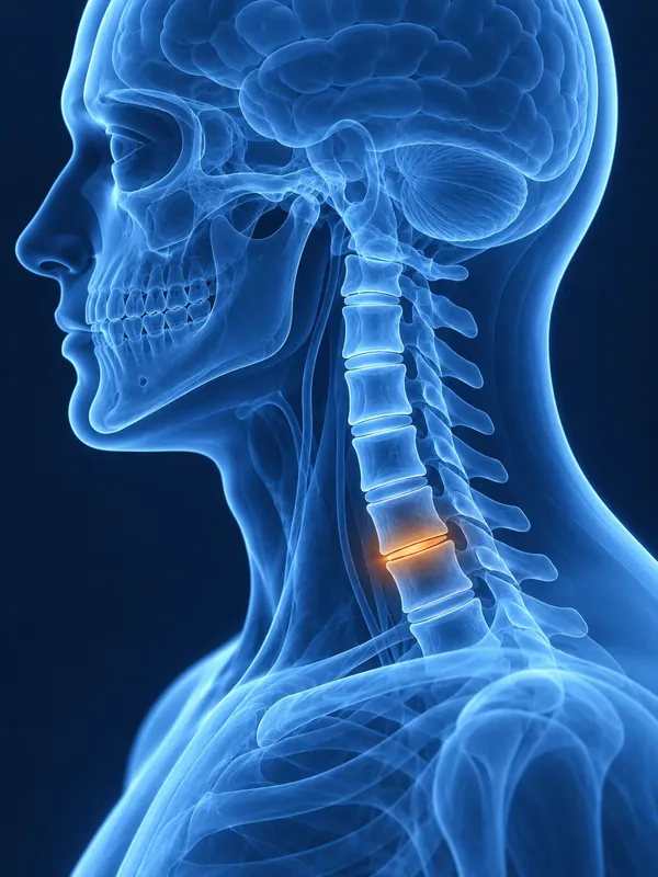 Spine image with the affected area highlighted