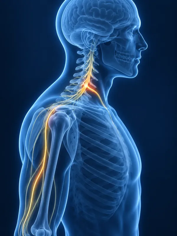 Spine image with the affected area highlighted