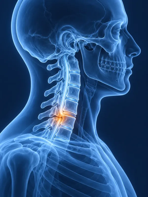Spine image with the affected area highlighted